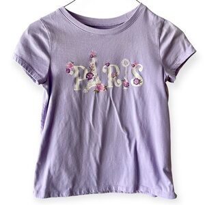 btween Purple Short Sleeve Tee Paris Design